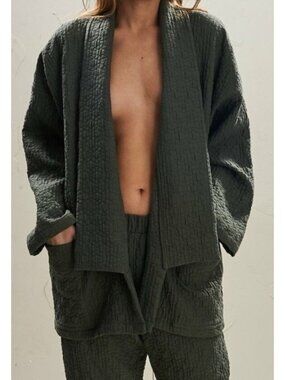 The Great Eros Anya Kimono Open Jacket BLUE Lagenlook Boho Romantic Loungewear